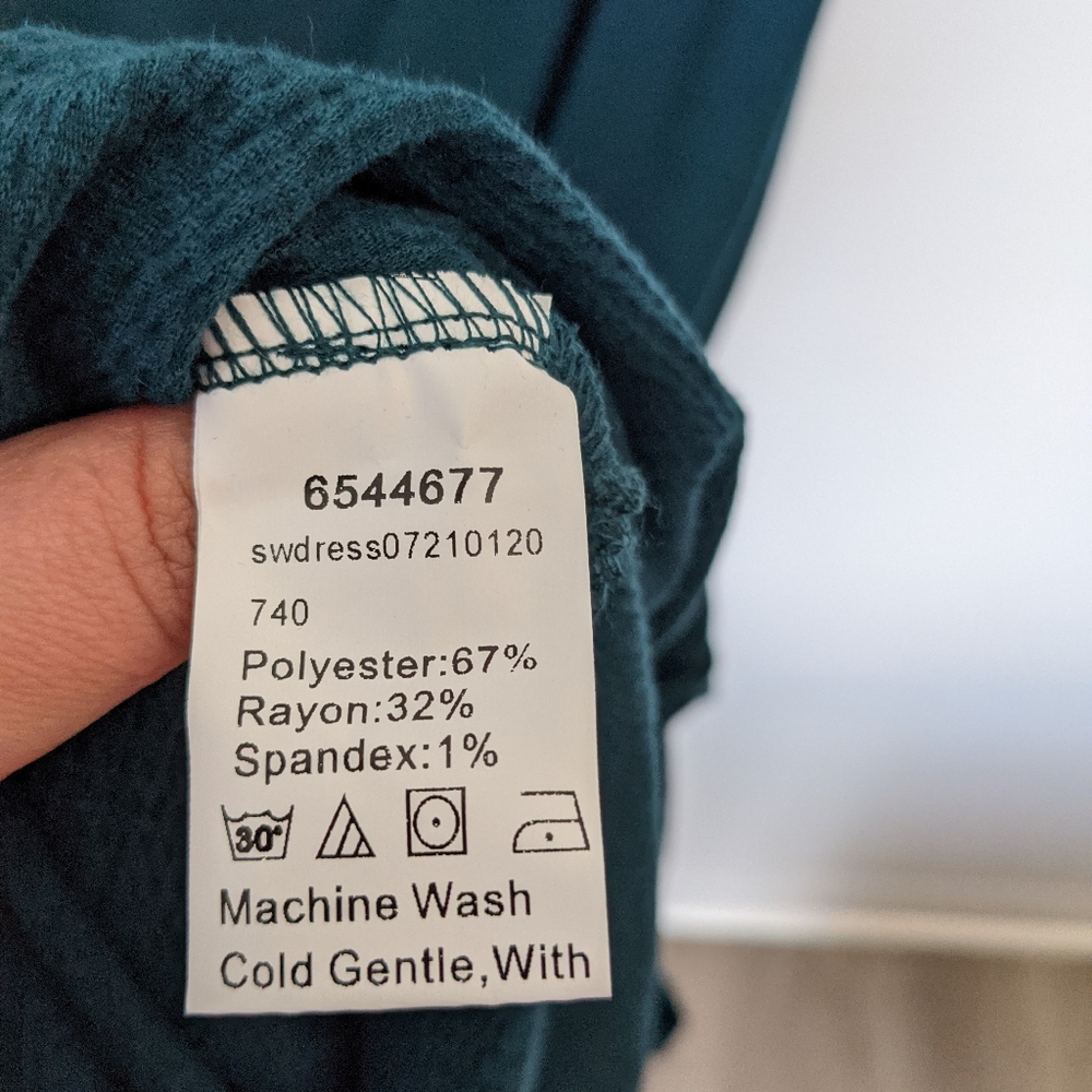 Plus Size Rib Knit Teal Maxi Dress - Picture 6 of 7